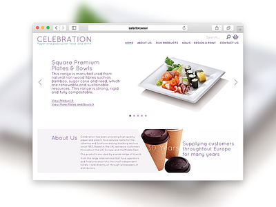 Celebration homepage carousel ecommerce homepage landing navigation ui web