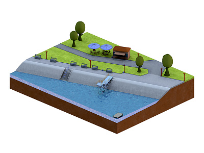 Sareza map 3d model advanced render c4d cinema 4d jan safarik map pool sareza