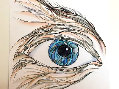 Drawing #33 copic drawing eye illustration rotring