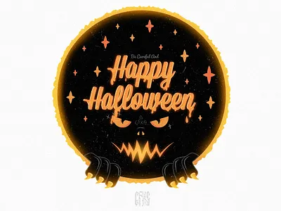 Happy Halloween Dribble community!!! art black design gfks glow graphic illustration monster orange prague rusty scary