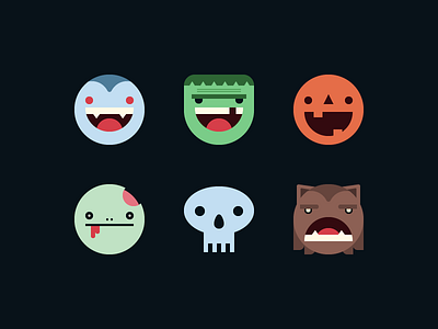 It's Halloween emoji frankenstein halloween holiday icons pumpkin skull vampire werewolf zombie