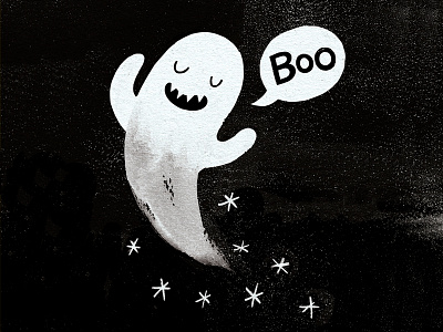 Boo! boo digital drawlloween ghost halloween illustration spooky