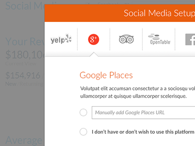 Social forms icons setup social media ui ux walkthrough