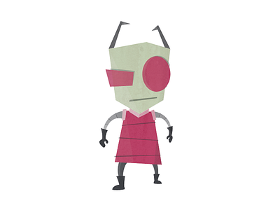 Zim cartoon character comic fi flat geek illustration invader sci space zim