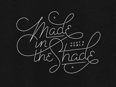 Made in the Shade 50s black greaser ligature line made script shade single weight type typography white