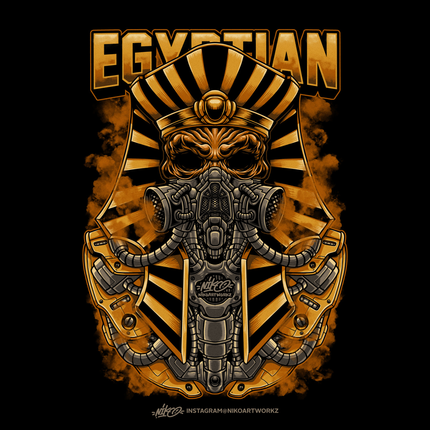 EGYPTIAN SKULL | T-SHIRT ILLUSTRATION apparel art artwork branding dark art design digital art egyptian graphic design illustration logo skull