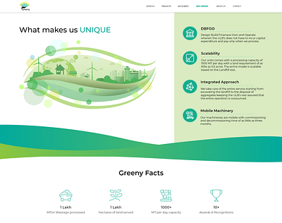 Greeny: Scalable & Sustainable Landfill Management Solutions adobexd green landfill sustainability ui ux website xd