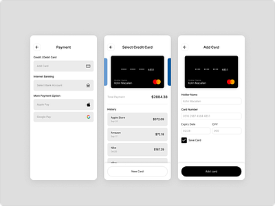 Payment UI app appdesign card credit creditcard design mobile mobileapp payment paymentonline ui