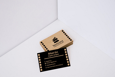 Business card design for a film production company "Next Scene" branding design graphic design illustration logo visitingcard