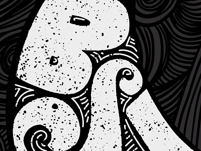 BS Black on Black crater detail illustration lettering magazine