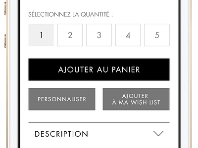 Shop basket button e commerce iphone mobile selector shop ui design