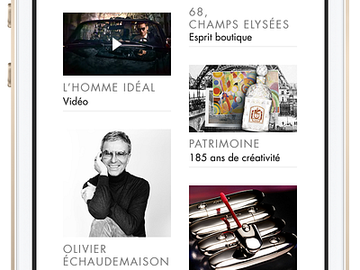 Mosaic futura iphone list mobile mosaic perfumery refined ui design