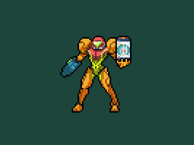 Samus gaming illustration pixel pixel art samus