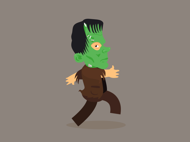 Frankenstein Running animation boo frankenstein gif halloween motion running scary