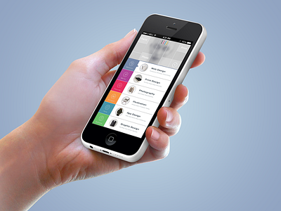 Portfolio UI app design color colorful iphone iphone c5 ui design web design