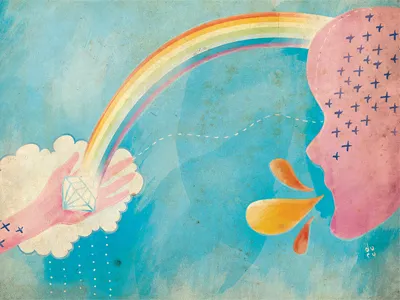 Inspire Me child cloud diamond hand imagination inspiration rainbow sky