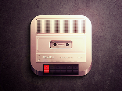 Cassete Recorder icon app audio fun hamilton icon ios iphone player recorder reflection retro skeuomorphism