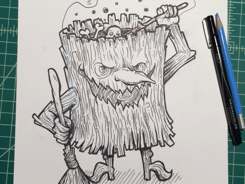 Inktober Week 4 drawing halloween horror illustration inktober logs october pen and ink