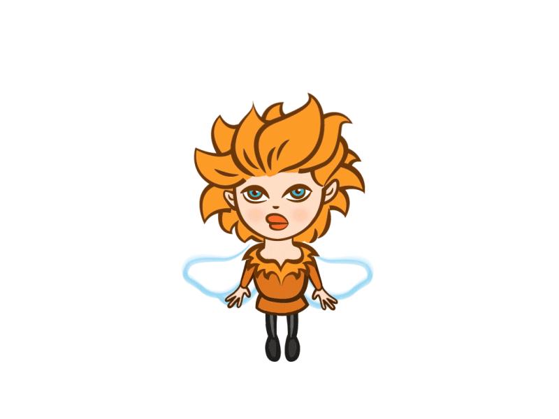 Fairy angry animation character expression fairy flying frightened lion mascot sarcastic tinkerbell vector