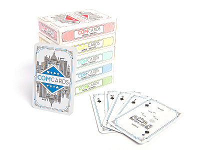 ComCards card deck language line art packaging