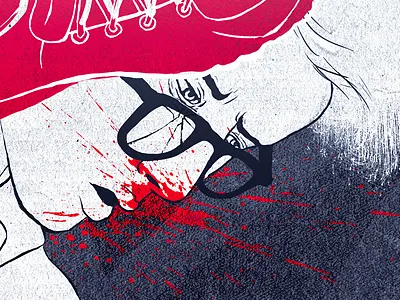 Fuck Life art blood hipster illustration painting