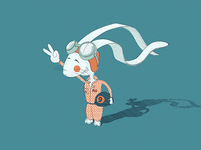 Small character portfolio - Bunny no.9 character illustration photoshop simple wacom