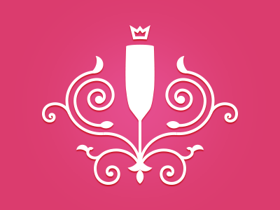 La Belle #WIP brand crown event glass logo