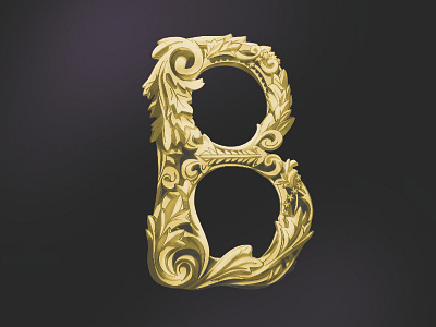 B for Baroque adobe art style baroque digital illustration illustrator letter lettering type typography vector