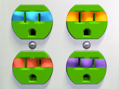 Unplugged Faces | TMNT 3d cinema 4d green outlet pop culture render tmnt turtles unplugged