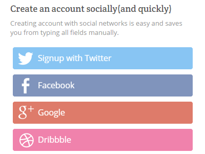 Social Signup for Small Screens dribbble facebook github google signup social twitter