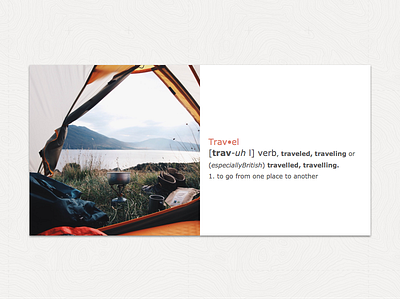 Dictionary: browse/travel?s=t design dictionary outdoor travel