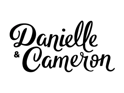 danielle & cameron couple lettering names wedding