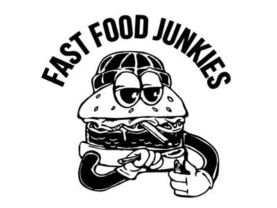Foodies Anonymous burger cheese crack drugs fast food junkie rough tasty