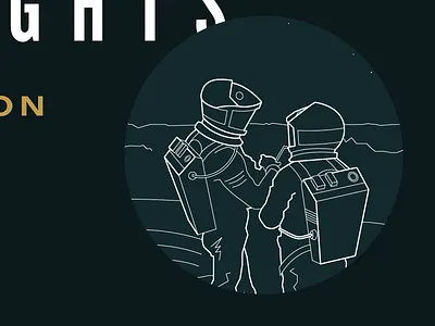 Dribbble 027 astronaut illustration linework space