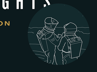 Dribbble 027 astronaut illustration linework space