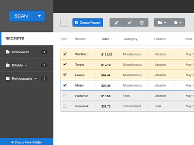 Receipt Manager - Web Application ui ux web application