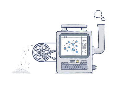 Number Cruncher cruncher illustration machine number screen