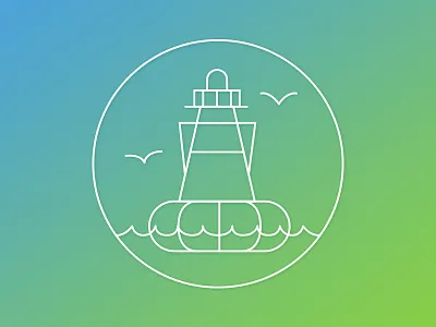 Bouy & Birds birds buoy icon icons illustration industry stroke thin vector waves