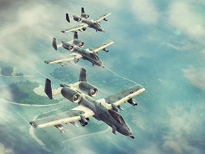 A-10 Thunderbolt II 3d a 10 air support aircraft collage element 3d ground attack jet jet plane thunderbolt thunderbolt ii