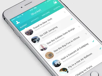 Goals app bucket design flat ios iphone list ui ux