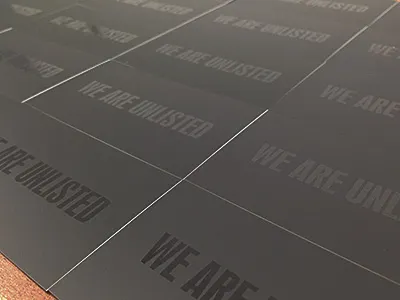 New Unlisted Cards black business card dark studio