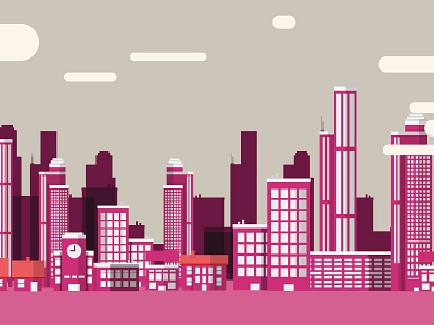 Pink Skyline illustration skyline vector