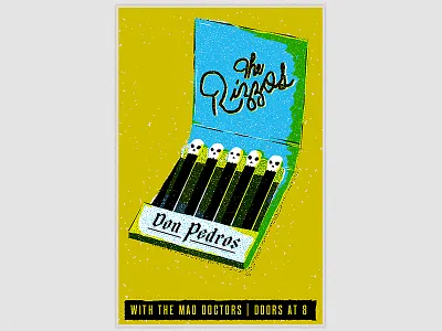 The Rizzos Poster band black design illustration lettering matches music ny poster punk script skulls