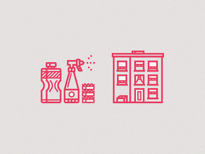 Household Things household icons line red