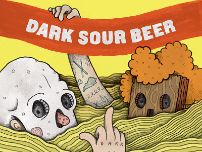 New beer label against the grain beer label brewery character craft beer illustration louisville mask noodles robby davis skull tattoos
