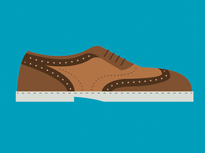 Brogues blue brown illustration shoe