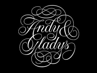 Andy & Gladys beziers lettering vectors