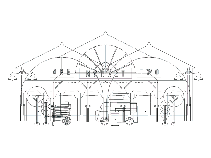 Market illustration color cs gif illustrator market market place vector wip