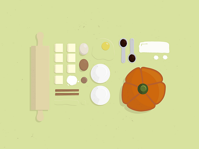 Deconstructed Pumpkin Pie cooking eggs food icons illustration pie pumpkin shadows texture vector