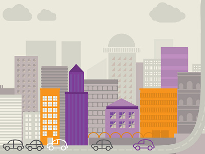 City buildings cars city